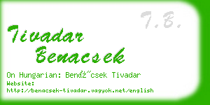 tivadar benacsek business card